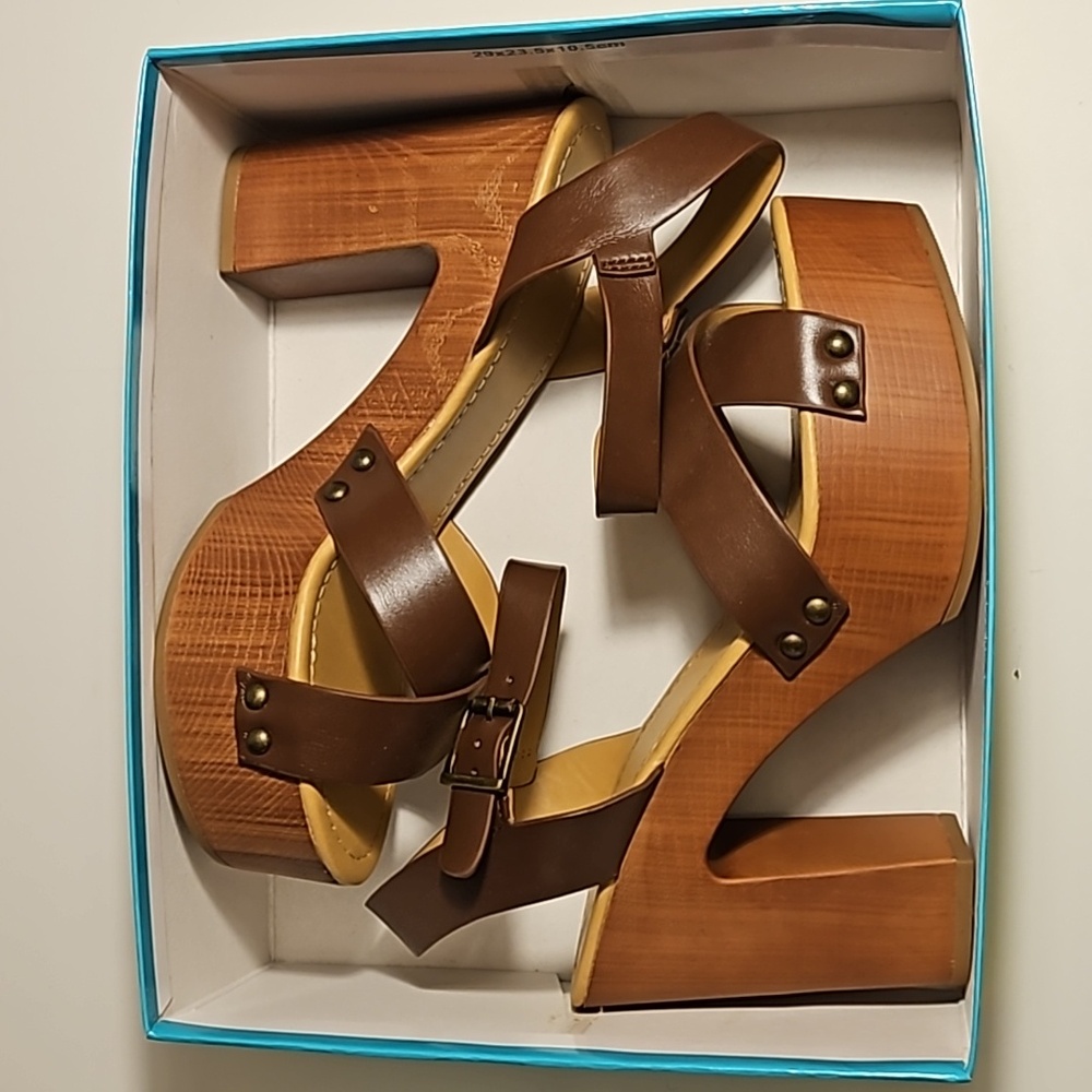 NIB Brown Platform Sandal 10